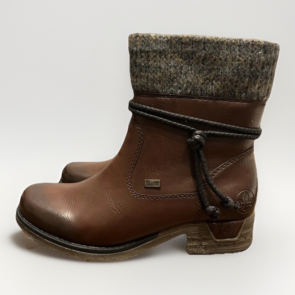 Rieker Women's Fee 79688-25 Ankle Boot - Brown/Graphite NWOB